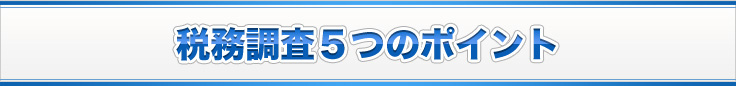 税務調査５つのポイント