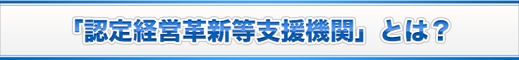 「認定経営革新等支援機関」とは？
