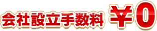 会社設立手数料 ￥０